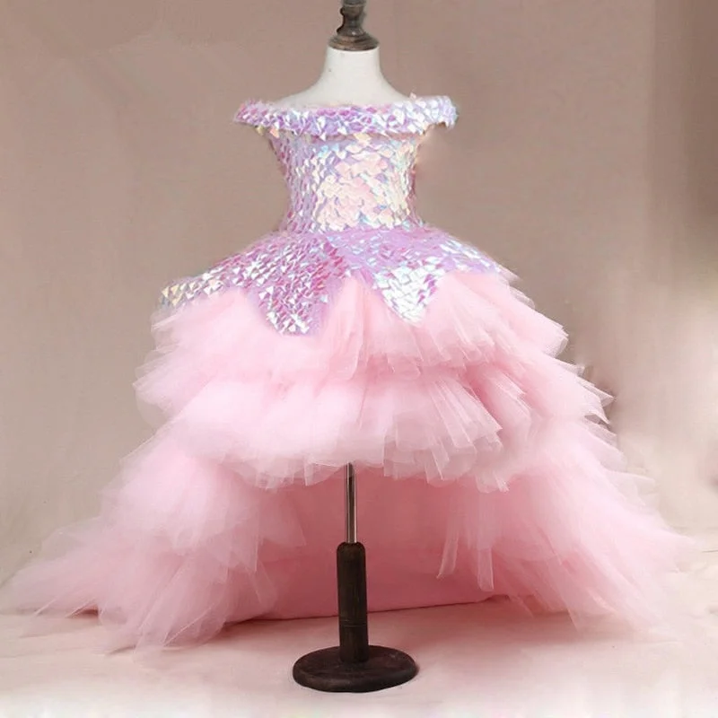 Flower Girl Dress Children Wedding Bridemaid Mermaid Dresses Kids Pink Tutu Sequin Gowns Girl Boutique Party Wear Elegant Frocks Flower Girl Dress Children Wedding Bridemaid Mermaid Dresses Kids Pink Tutu Sequin Gowns Girl Boutique Party Wear Elegant Frocks