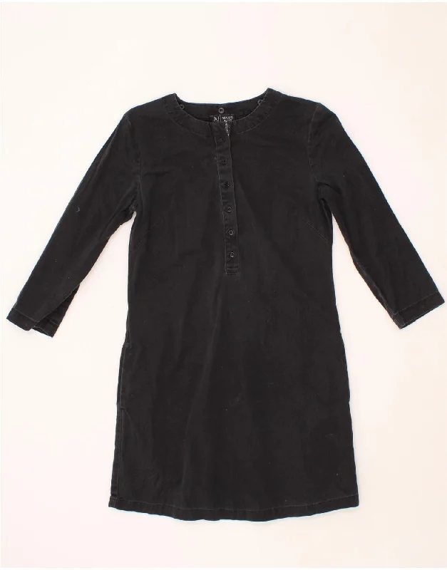 ARMANI Womens 3/4 Sleeve Basic Dress EU 42 Medium Black Cotton