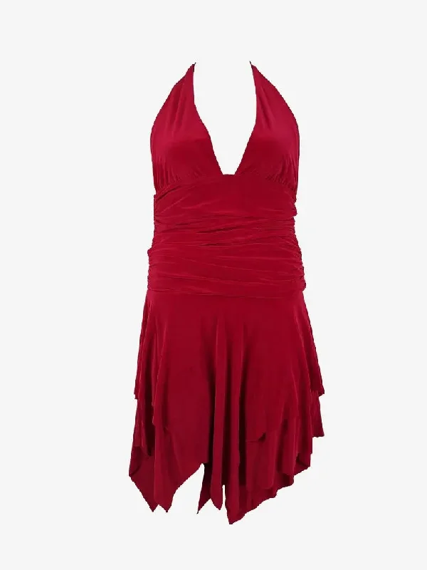 Backstage Waterfall Ruched Shiny Dress Size 12