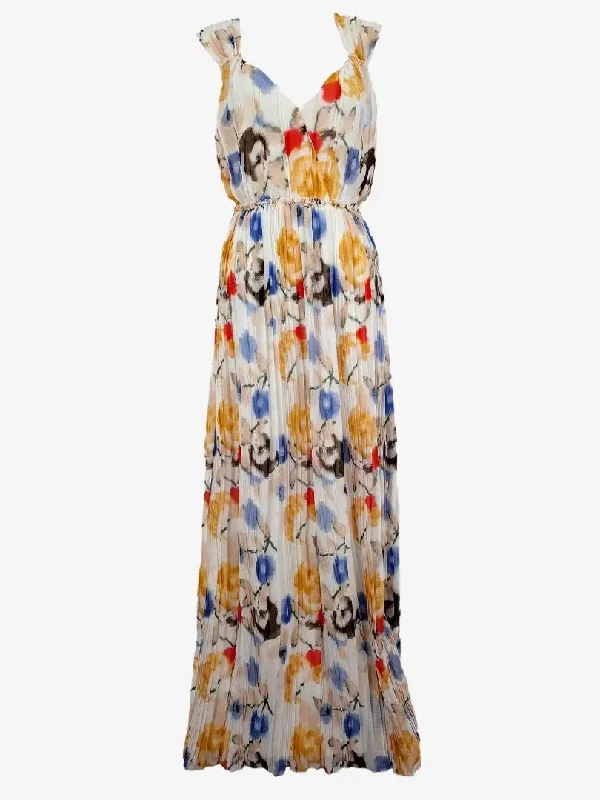 Reiss Elegant Watercolour Rose Evening Dress Size 12