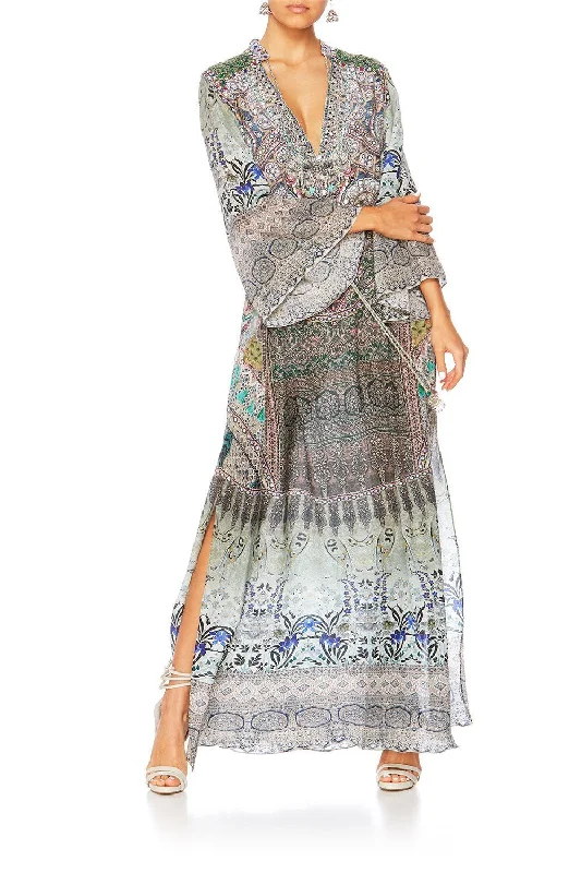DRAWSTRING BUTTON UP DRESS MAMAS HOME