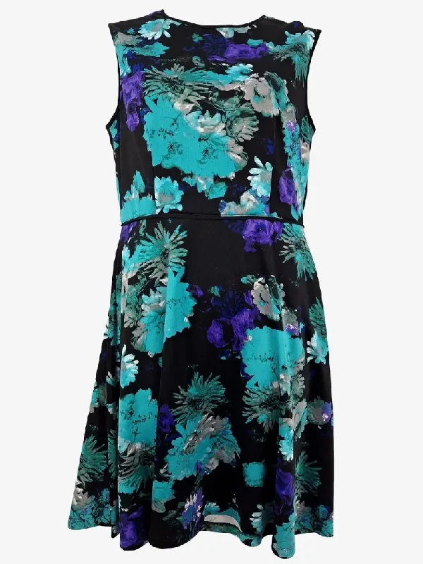 London Times Vibrant Floral Skater Dress Size 12