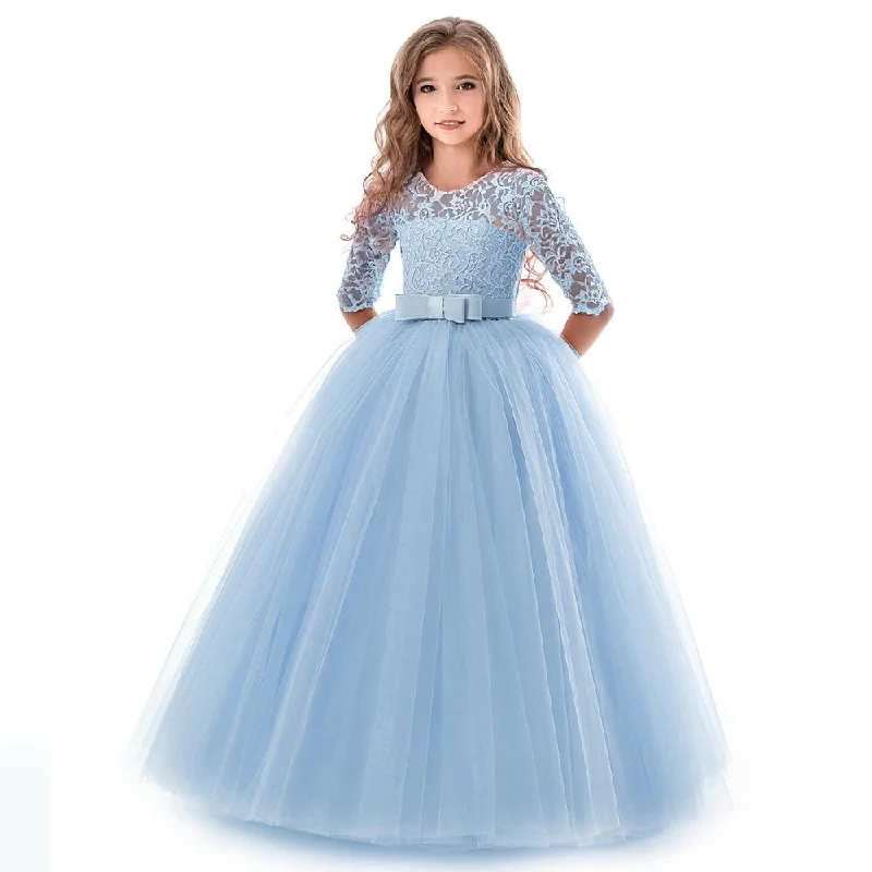 Teen Girl Evening Party Long Dress 5-14Y Girl Formal School Ceremony Outfit Kids Christening Costume White first Communion Dress Teen Girl Evening Party Long Dress 5-14Y Girl Formal School Ceremony Outfit Kids Christening Costume White first Communion Dress