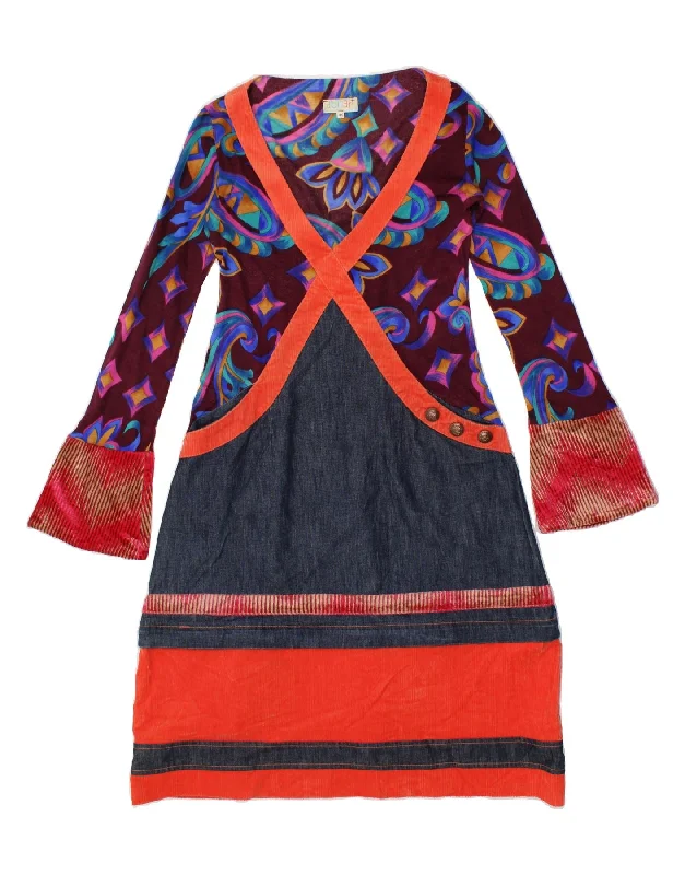 VINTAGE Womens Long Sleeve Basic Dress IT 46 Large Multicoloured