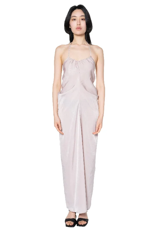Draped Cinched Backless Dress