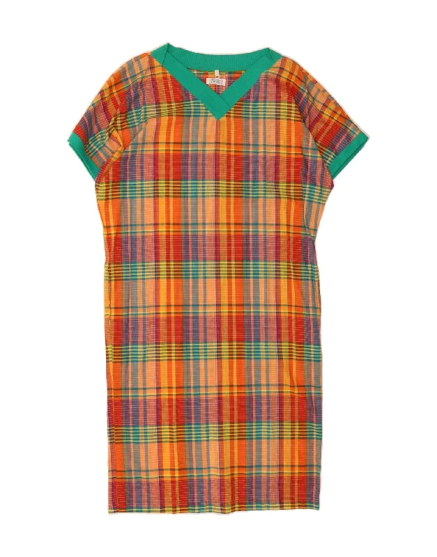 VINTAGE Womens Loose Fit Sheath Dress IT 44 Medium Multicoloured Check