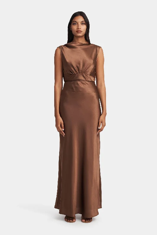 Clara Bias Dress Biscuit