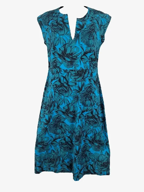 Queen by Christine Bayle Painted Style Turquoise Roses Dress Size 12
