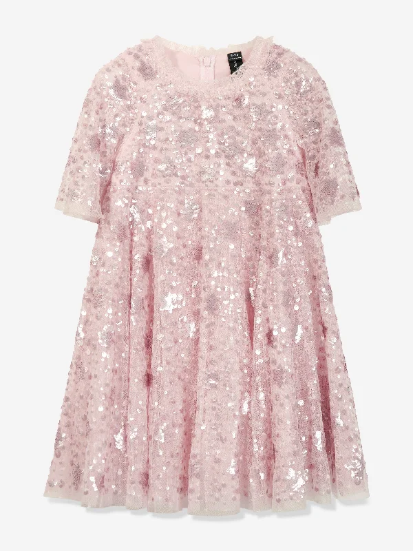 Needle & Thread Girls Shooting Stars Dress in Pink
