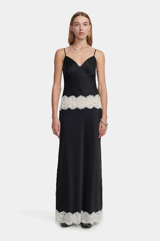 Winslet Slip Dress Black / Cream