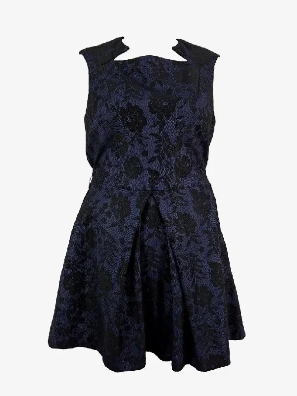 Cue Edgy Midnight Lacey Flowers Dress Size 12