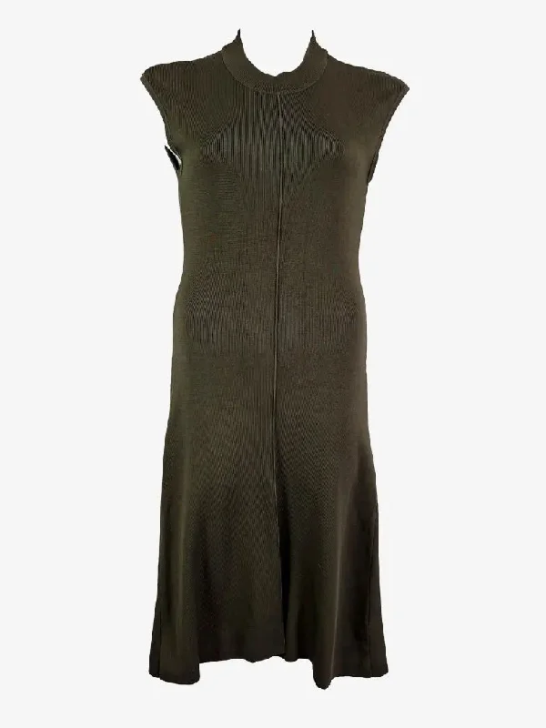 Metalicus Olive Ribbed Day to Night Dress Size M