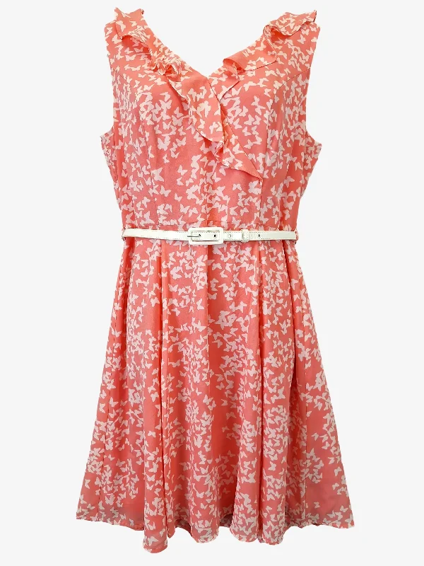 Review Strawberry Butterfly Belted Dress Size 12