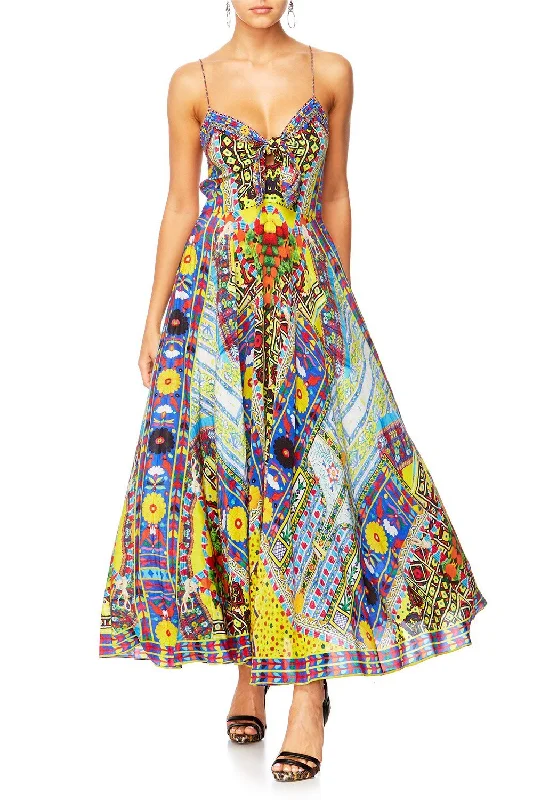 LONG DRESS WITH TIE FRONT INSIDE MY MIND