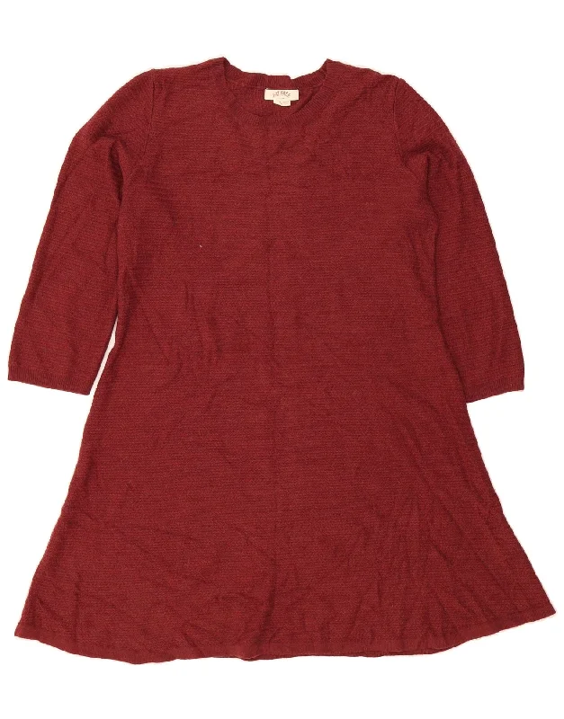 FAT FACE Womens 3/4 Sleeve Jumper Dress UK 16 Large Red Acrylic