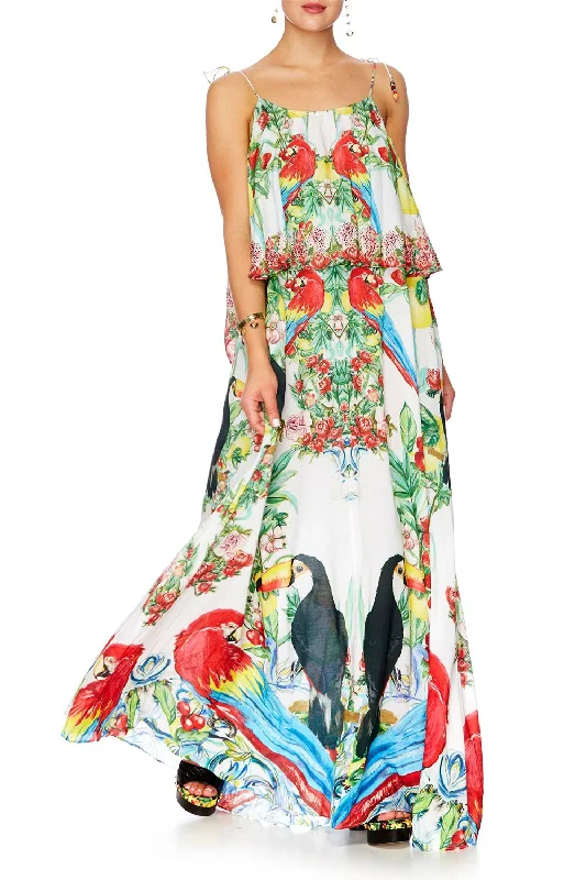 LONG DRESS WITH FRILL TOP ONE FLEW OVER