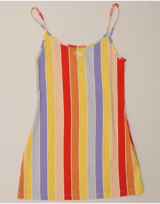 NIKE Womens Slip Dress UK 8 Small Multicoloured Striped Cotton
