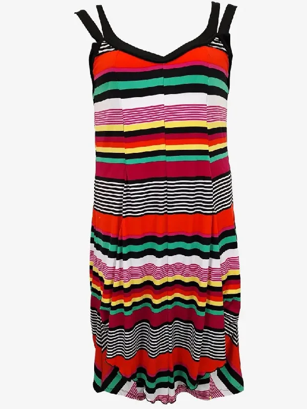 David Pond Bright Colour Block Stripe Dress Size 12