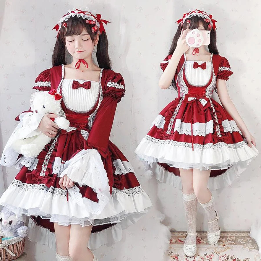 Lolita Princess Lolita Dress Full Suit Cosplay Maid for Children Girls J52000