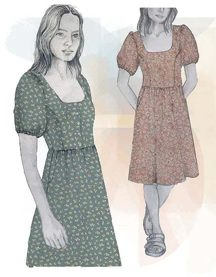 PDF Pattern - Goldenrod Dress | French Navy