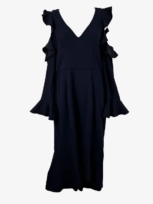 Lumier by BARIANO Cold Shoulder Elegant Ruffle Dress Size M