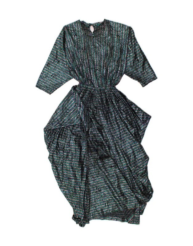 VINTAGE Womens Peplum Dress UK 8 Small Multicoloured Striped