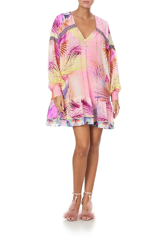 GATHERED YOKE DRESS SOUTH BEACH SUNRISE