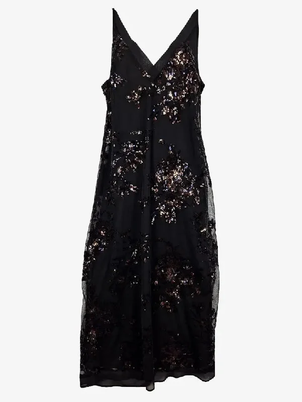 Cue Elegant Sequin Tulle Evening Dress Size 10
