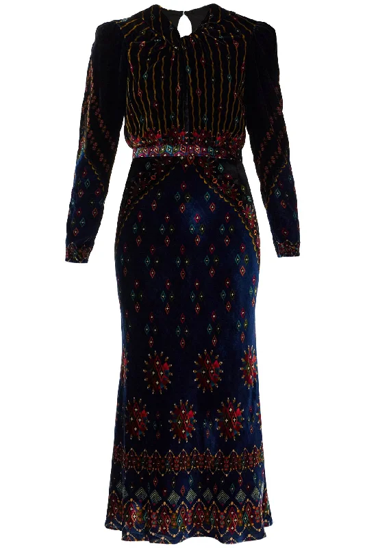 "printed velvet claudia dress for 11073 859 JEWEL RAYS PLMT