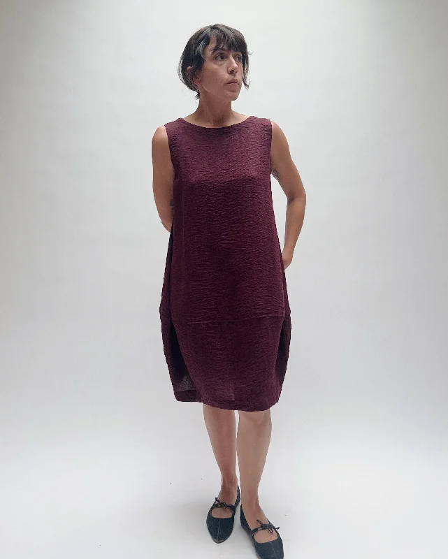 Eleven Stitch | Bubble Dress in Port