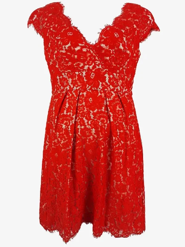 Review Festive Red Lace Dress Size 12