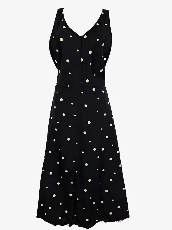 Veronika Maine Scattered Spot Tie Waist Dress Size 12