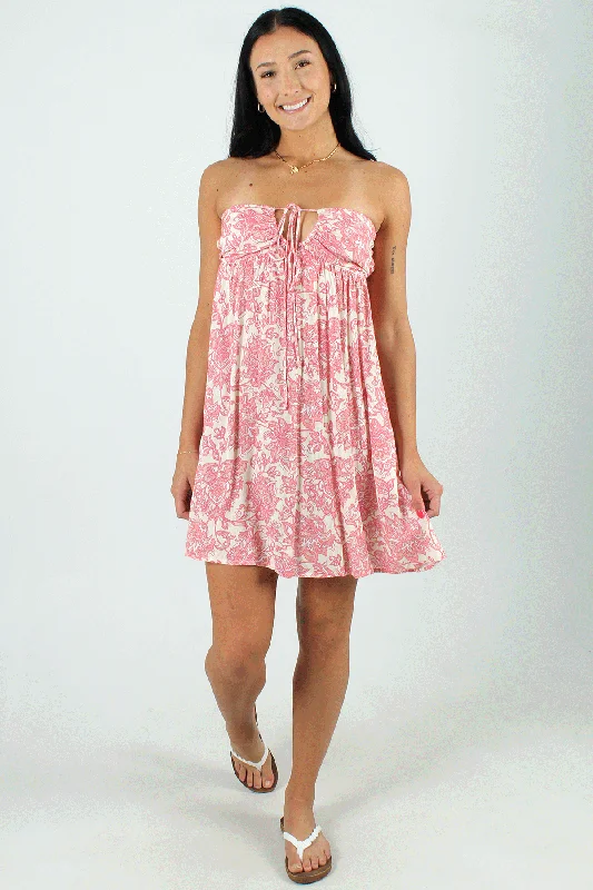 Damask Print Halter Dress