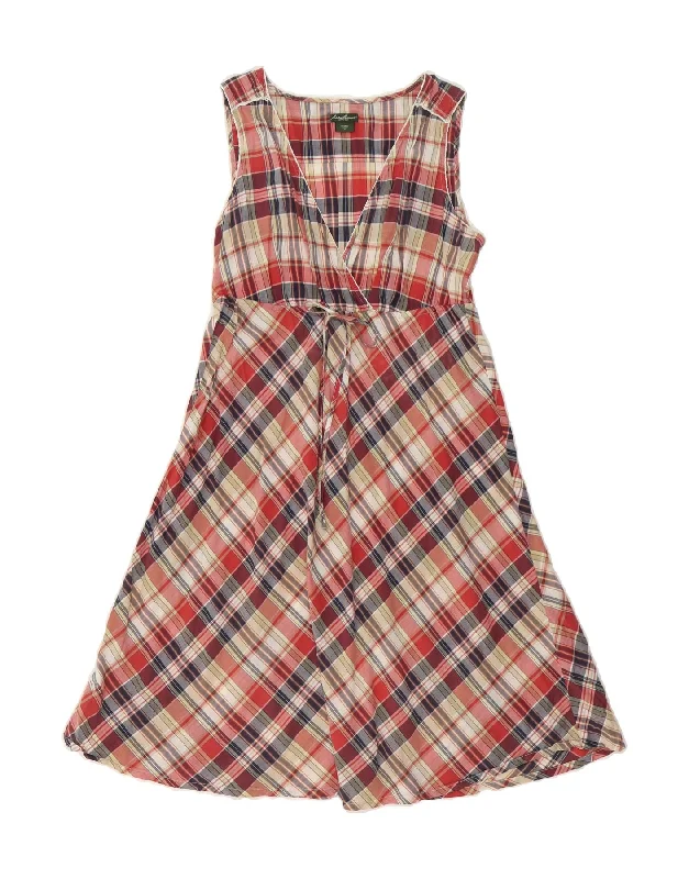 EDDIE BAUER Womens A-Line Dress US 10 Large Multicoloured Check Cotton
