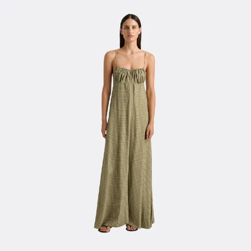 Anessa Maxi Dress (Oliander Khaki) Stylish Empire Waist Maxi Dress