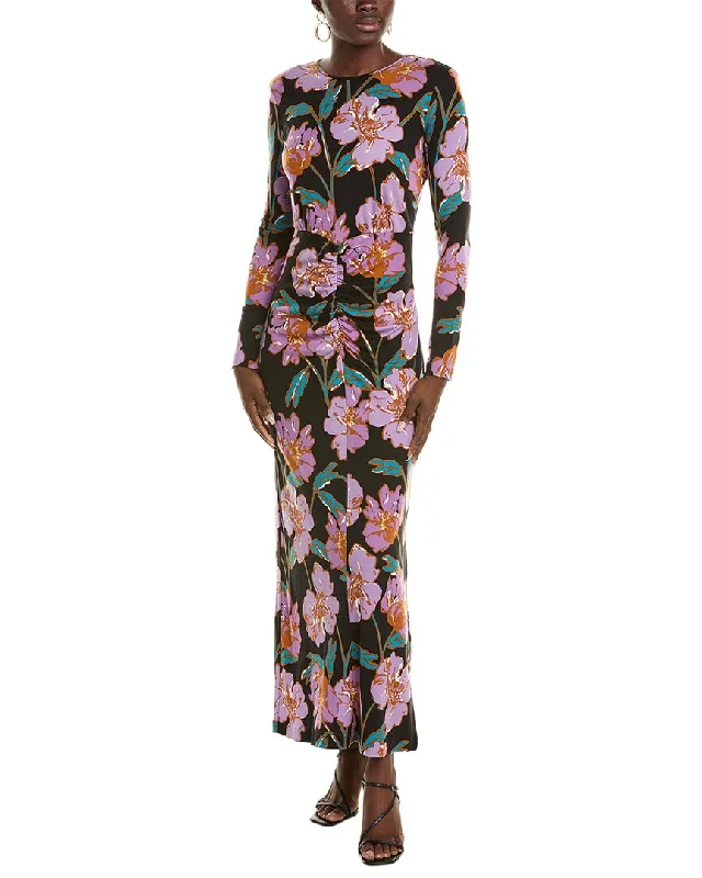 Diane von Furstenberg Madge Wool-Blend Maxi Dress Stylish Boho Maxi Dress