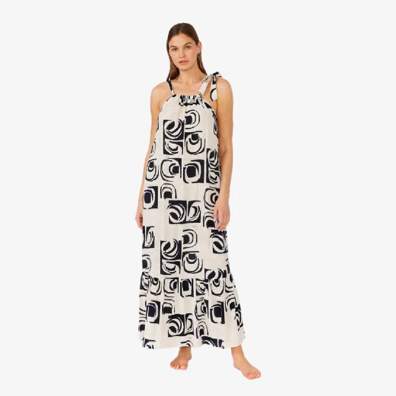 Emerson Maxi Dress (Ivory + Black) Chic Summer Maxi Dress