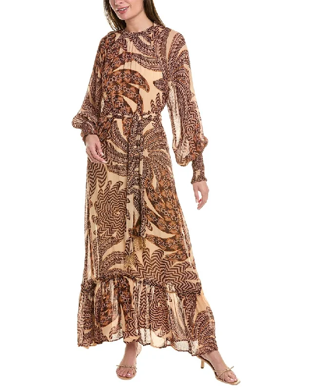FARM Rio Yawanawa Vanahu Maxi Dress Elegant Maxi Dress with Pockets