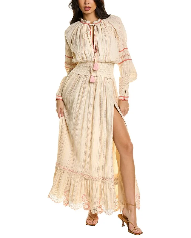 Hemant & Nandita Smocked Waist Maxi Dress Cozy Knit Maxi Dress