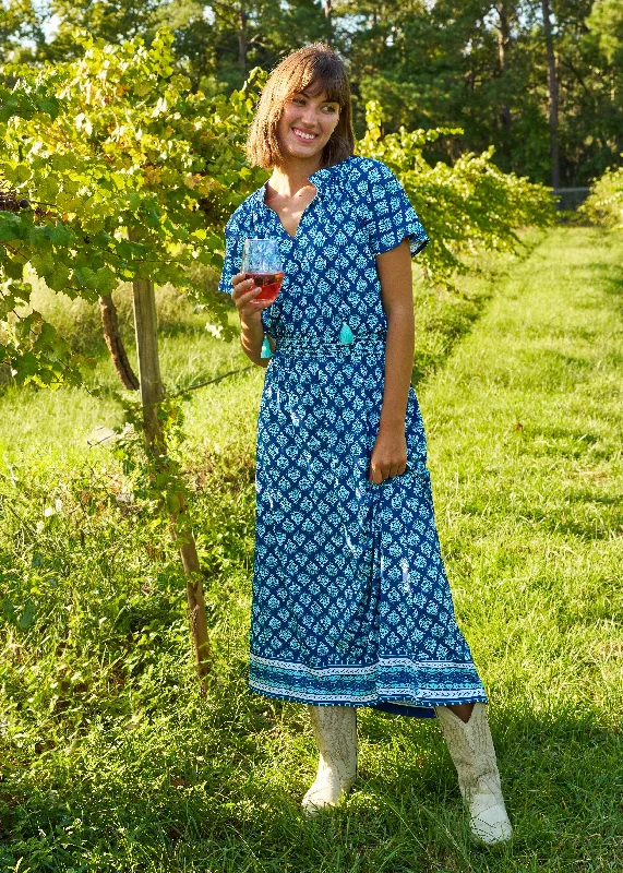 Kiawah Island Cap Sleeve Maxi Dress Trendy Floral Print Maxi Dress