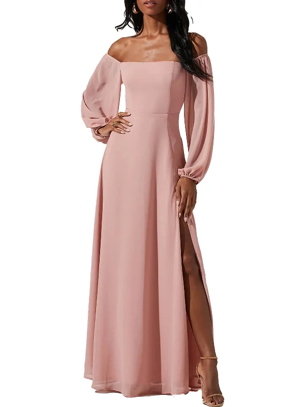 Lucinda Womens Bishop Sleeves Long Maxi Dress Classic Tulle Maxi Dress