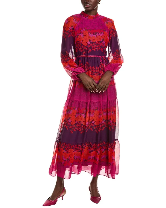 Maison Tara Serena Maxi Dress Stylish Pleated A-Line Maxi Dress