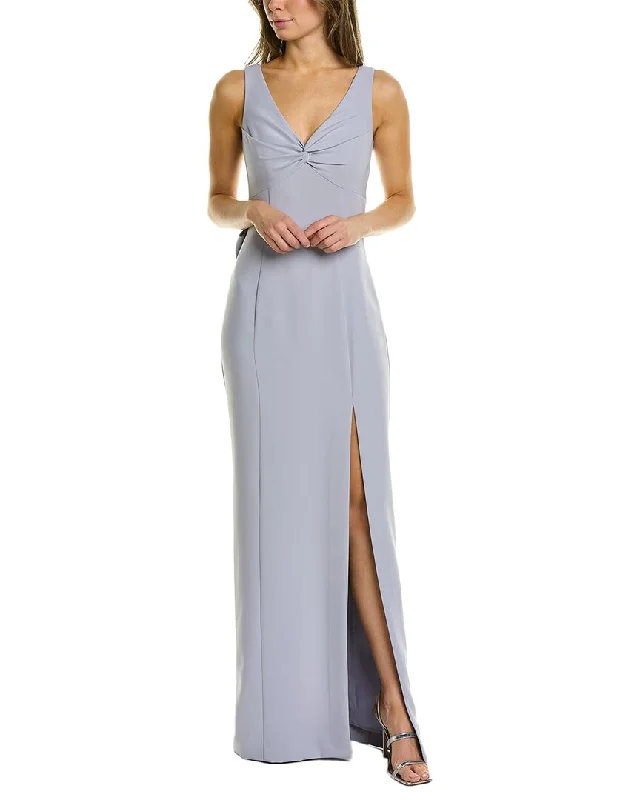 Marchesa Notte Solid Maxi Dress Comfortable Maxi Dress with Belt