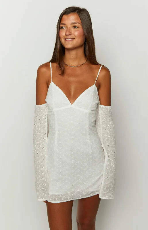 Miami White Mini Dress Classic Floral Mini Dress