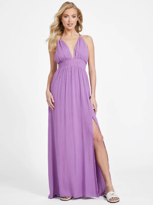 Paseo Slit Front Maxi Dress Trendy Maxi Dress with Lace