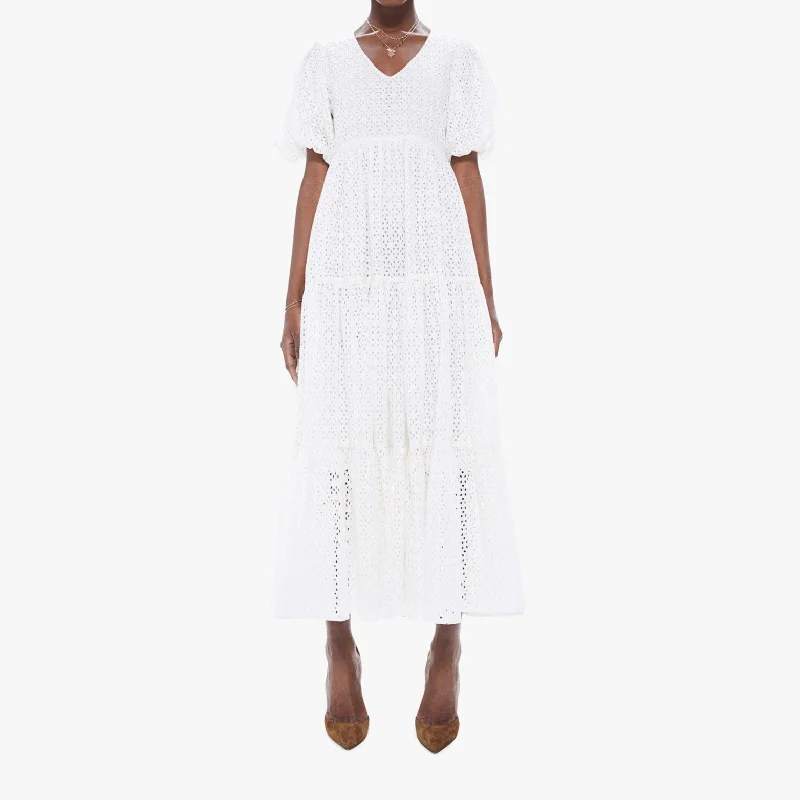 Puffy V-Neck Maxi Dress (Salsa With Me) Chic Off-Shoulder Maxi Dress