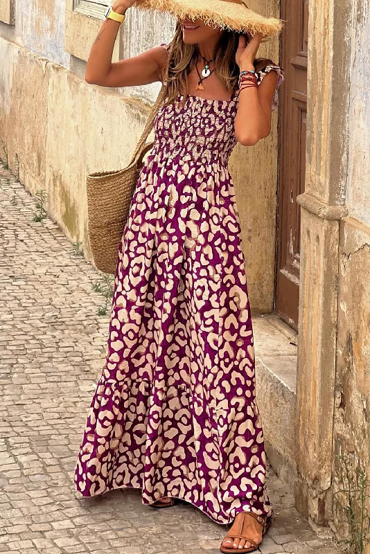 Rosettes and Ruffles Maxi Dress Cozy Spaghetti Strap Maxi Dress