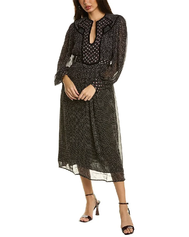 SEA NY Alani Maxi Dress Trendy Ruffled Maxi Dress