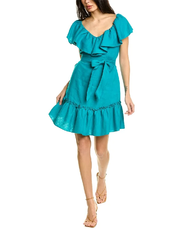 Trina Turk Vacation Linen Mini Dress Chic Bohemian Mini Dress
