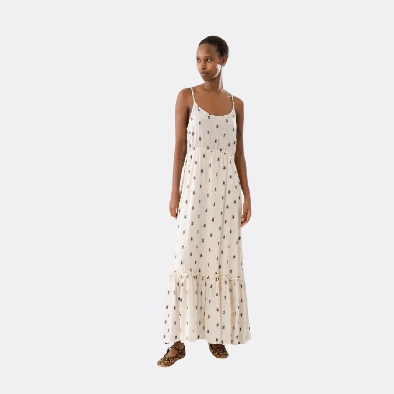 UnoLL Maxi Dress (Creme) Elegant Boho Maxi Dress